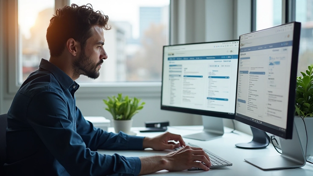 Profissional de design responsivo trabalhando em laptop mostrando layouts mobile-first e design de interface moderna
